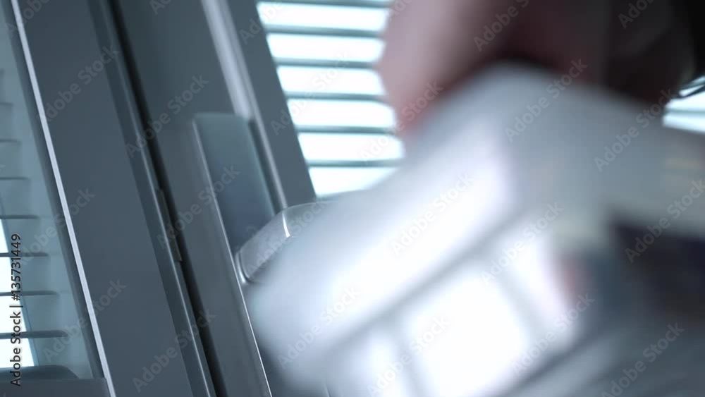 The Door Opens, the an electrician Enters/The door opens and an electrician comes inside the office The Door Opens, the an electrician Enters/The door opens and an electrician comes inside the office