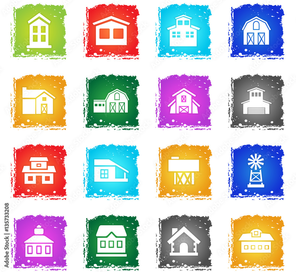 farm building icon set farm building icon set