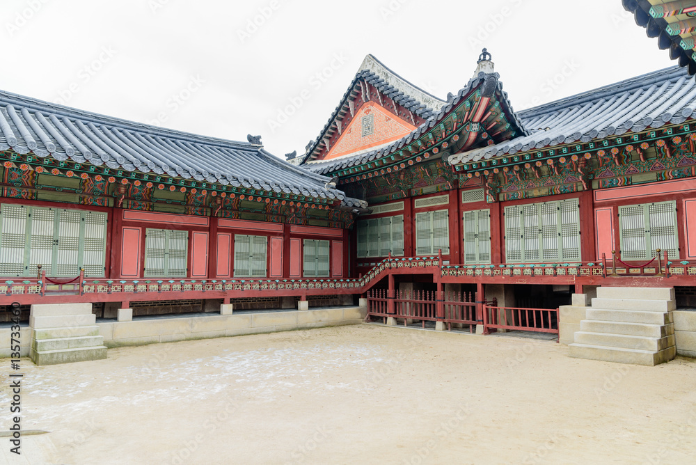 Building complex Gyeongbokgung Palace in Seoul Building complex Gyeongbokgung Palace in Seoul
