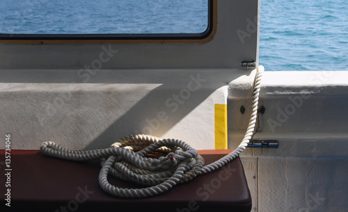 Nodo navale nautico su una barca