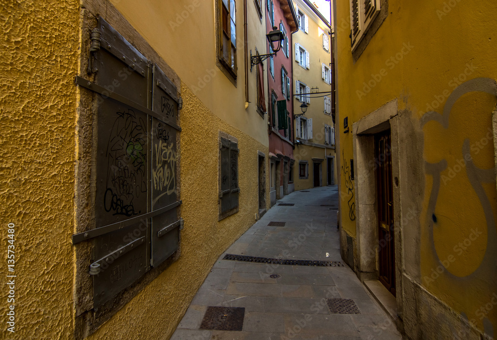 Obraz premium Street view in Piran town