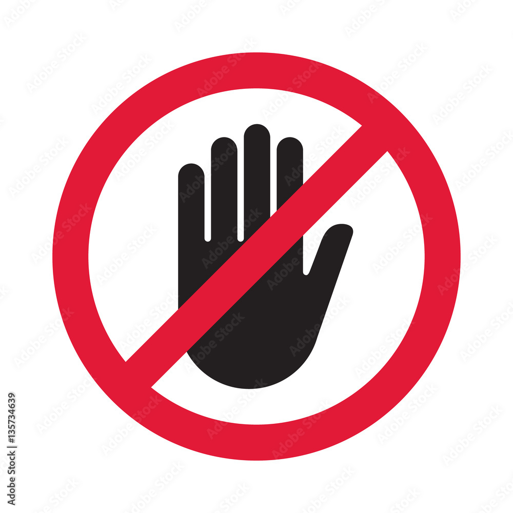 Hand blocking sign stop Hand blocking sign stop