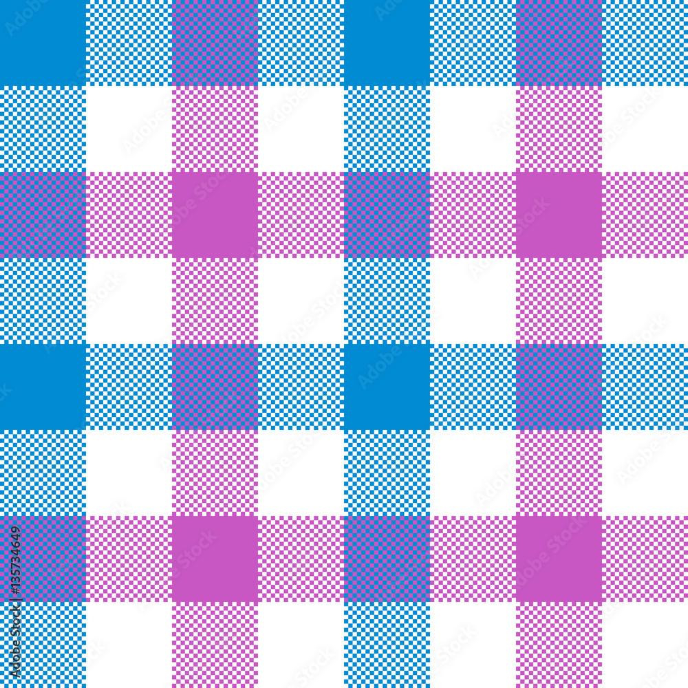 Pink blue check plaid seamless pattern Pink blue check plaid seamless pattern