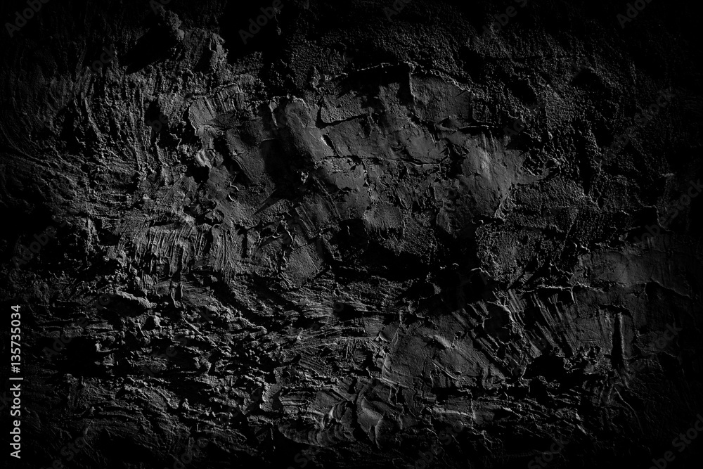 Dark Surface of the Old Dirty Cement Wall. Web Banner.