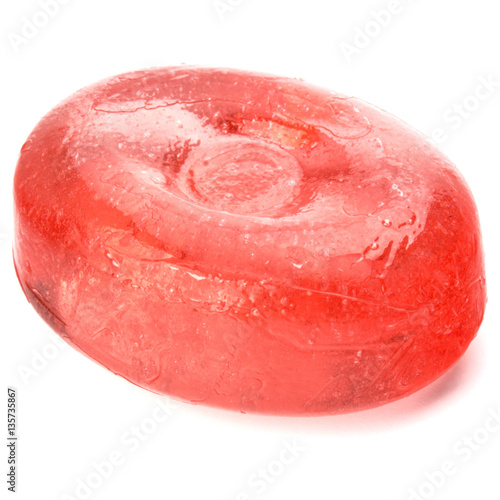 One fruit hard sugar candy,  boiled sweet or sugar plum isolated