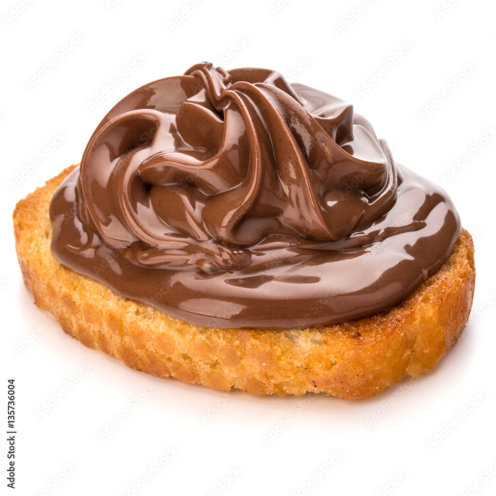 sandwich with chocolate cream isolated on white background cutou sandwich with chocolate cream isolated on white background cutou