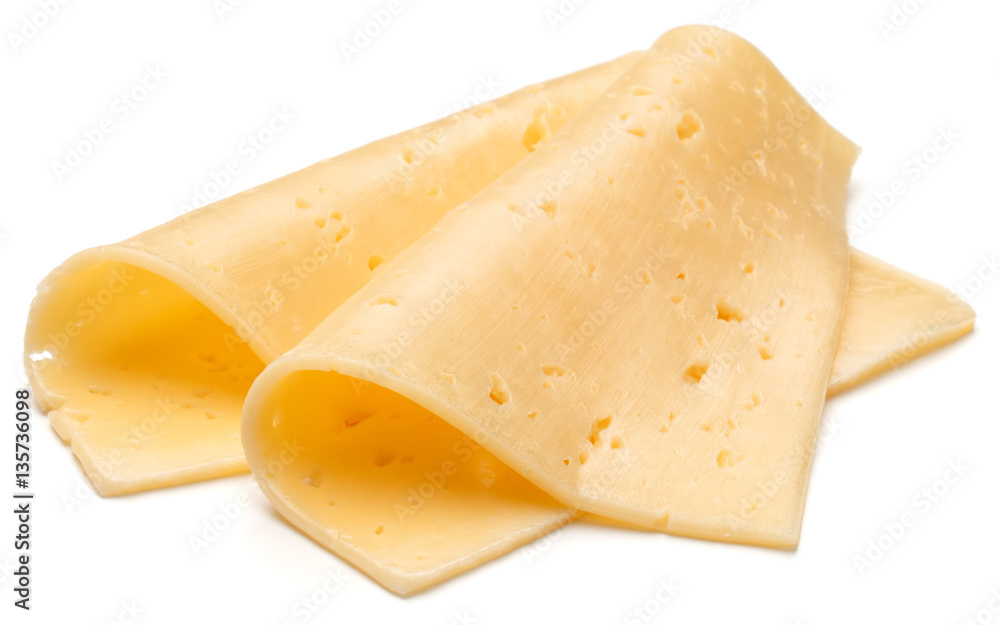 cheese slices isolated on white background cutout