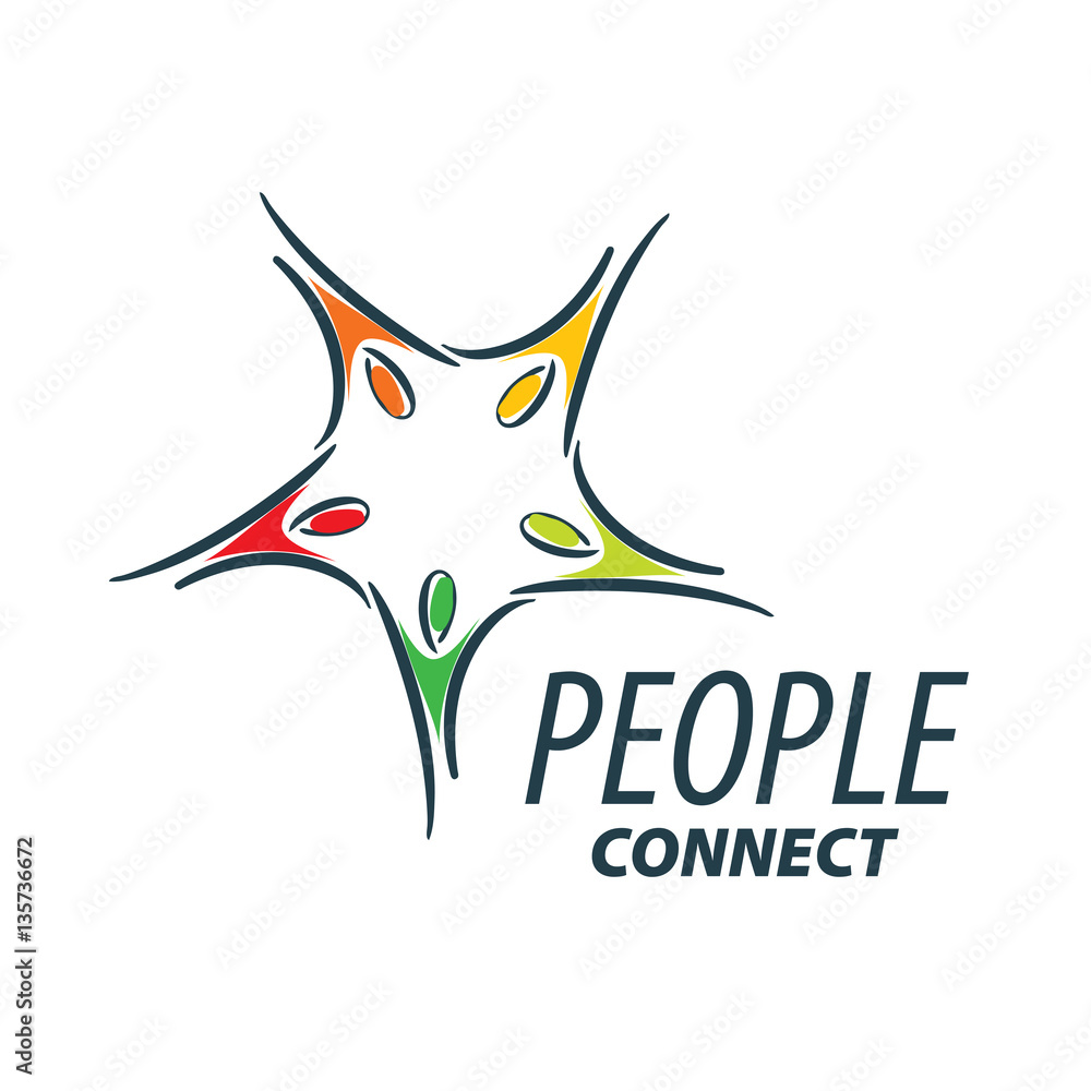 Obraz premium vector logo people