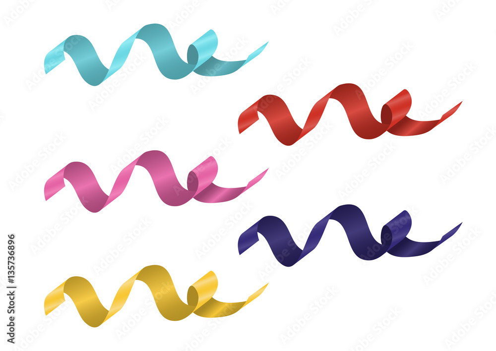 Set of Colorful Ribbons Isolated on White Background. Vector Illustration Design for Birthday, Children Party, Baby Shower, Wedding. Set of Colorful Ribbons Isolated on White Background. Vector Illustration Design for Birthday, Children Party, Baby Shower, Wedding.