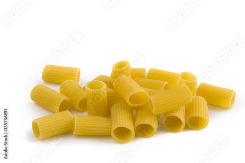 Macaroni - Italian pasta. Still-life picture taken in studio with white background and soft-box.