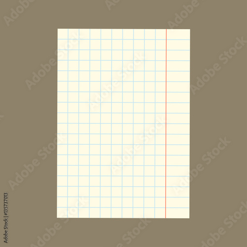 Blank exercise book sheet in a cage for records