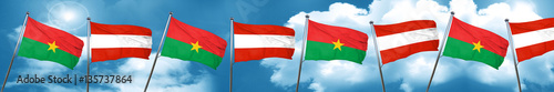 Burkina Faso flag with Austria flag  3D rendering