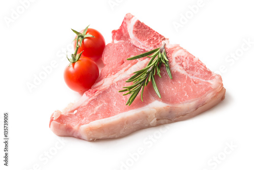 Fresh beef steak isolated on white background