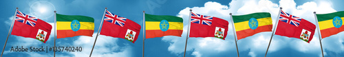 bermuda flag with Ethiopia flag, 3D rendering