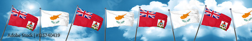 bermuda flag with Cyprus flag, 3D rendering