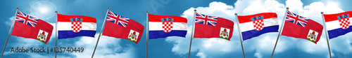 bermuda flag with Croatia flag, 3D rendering