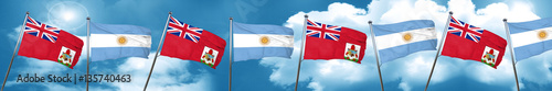 bermuda flag with Argentine flag, 3D rendering