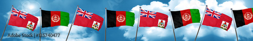 bermuda flag with afghanistan flag, 3D rendering