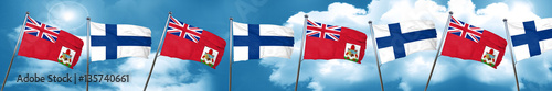 bermuda flag with Finland flag, 3D rendering