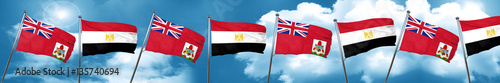 bermuda flag with egypt flag, 3D rendering