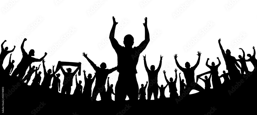 Background with cheering people Background with cheering people