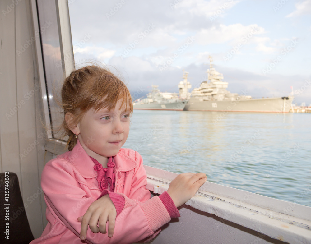 The girl at the window of pleasure boats The girl at the window of pleasure boats