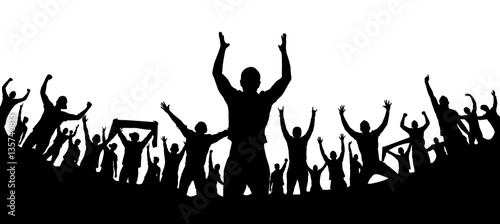 Background with cheering people
