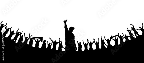 Background with cheering people