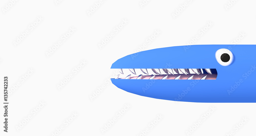 Blue monster. 3D render. Blue monster. 3D render.