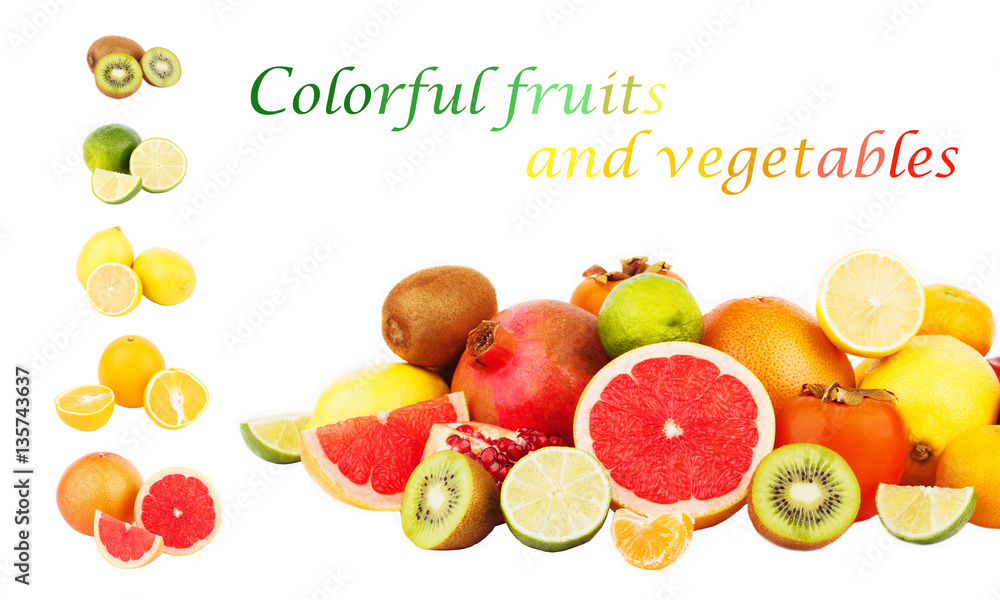 Set of different green vegetables and fruits Set of different green vegetables and fruits