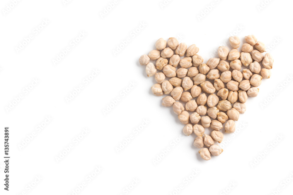 Raw Chickpeas Heart Shaped Raw Chickpeas Heart Shaped