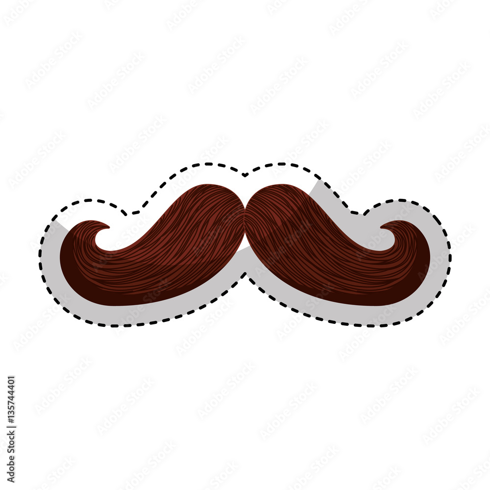 mustache silhouette isolated icon vector illustration design
