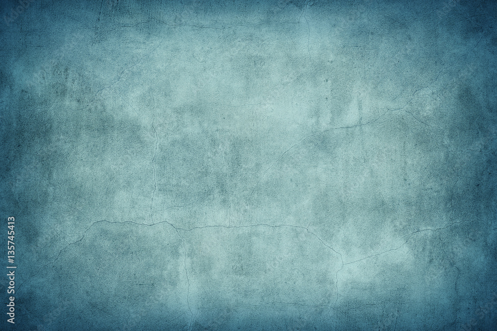 Fototapeta premium Grungy blue concrete wall texture background.