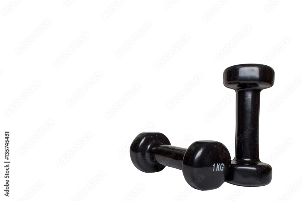 Two of dumbbells Isolated on white background Two of dumbbells Isolated on white background
