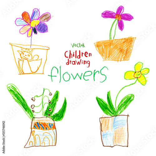 Childrens naive drawing