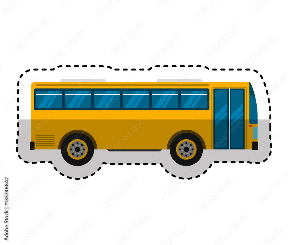 bus transport public icon vector illustration design