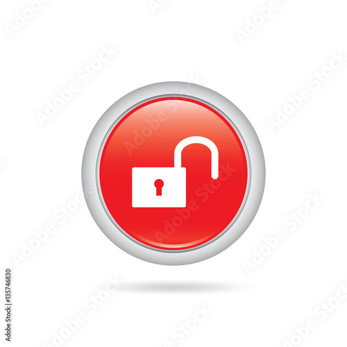 Opened padlock icon vector design isolated on white background.

