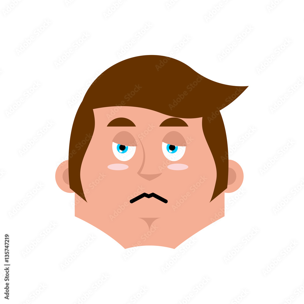 Guy sad Emoji. boy sorrowful emotion isolated. young man face Guy sad Emoji. boy sorrowful emotion isolated. young man face