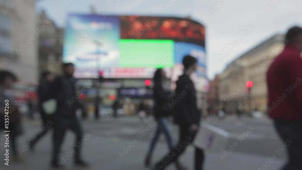 custom made wallpaper toronto digitalBlurry Abstract Neon Lights Advertisement at Piccadilly Circus in London