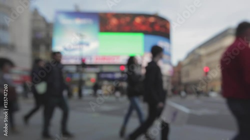 Wallpaper Mural Blurry Abstract Neon Lights Advertisement at Piccadilly Circus in London Torontodigital.ca