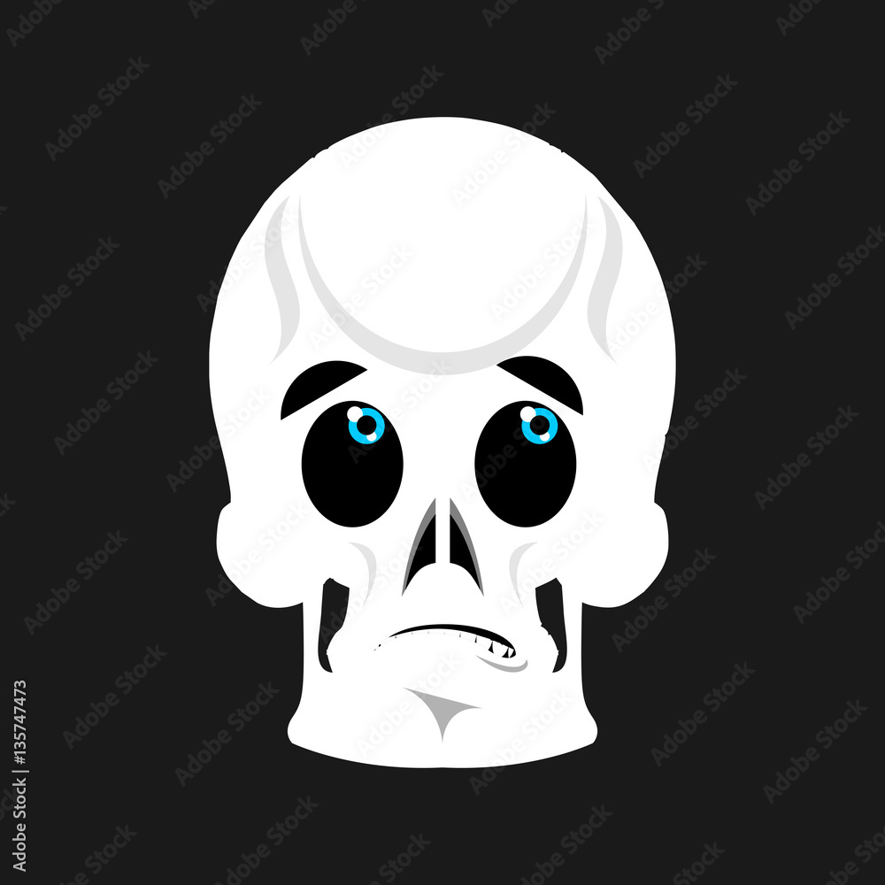 Skull Surprised Emoji. skeleton head astonished emotion isolated Skull Surprised Emoji. skeleton head astonished emotion isolated