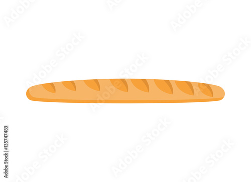 Baguette isolated. Sign for production of bread and bakery