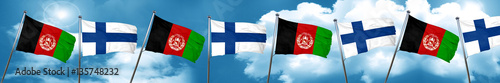 Afghanistan flag with Finland flag, 3D rendering