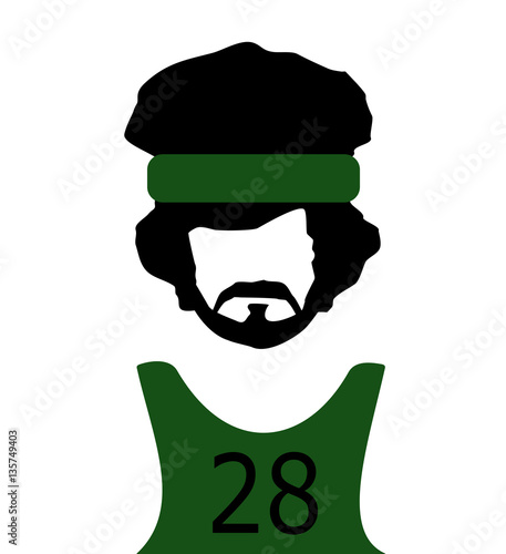 man wearing basketball jersey and headband