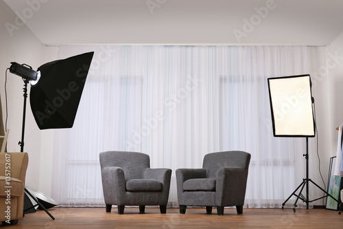 Photo studio with lightning...