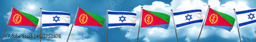 Eritrea flag with Israel flag, 3D rendering
