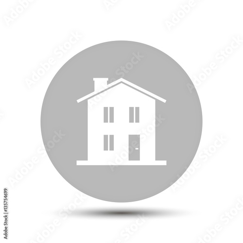 a two-storey residential building. vector icon on gray background © Yahor Shylau 