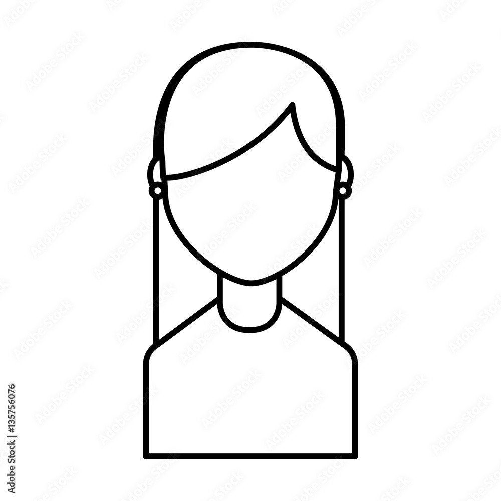 young woman avatar character vector illustration design