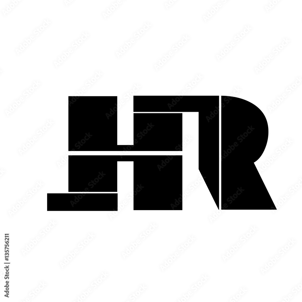 initial letter HR logo vector black color Stock Vector | Adobe Stock