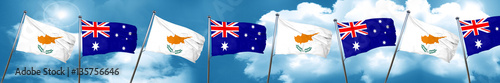 Cyprus flag with Australia flag, 3D rendering